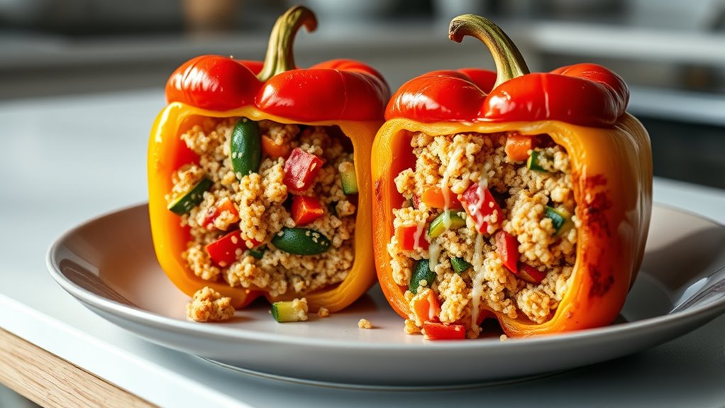 colorful quinoa stuffed peppers