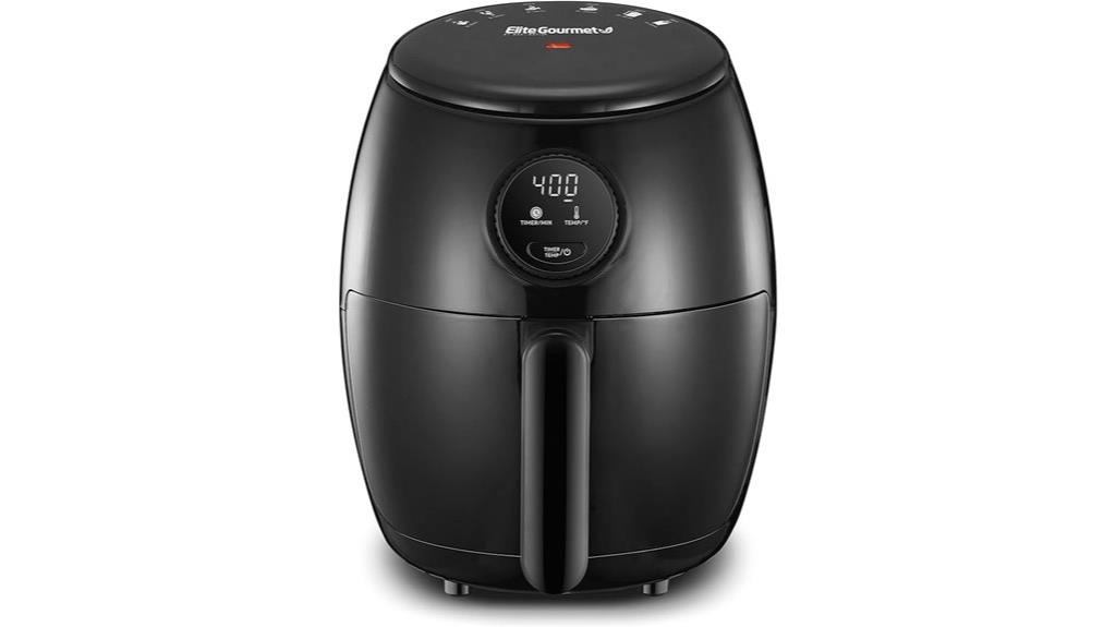 compact black hot air fryer