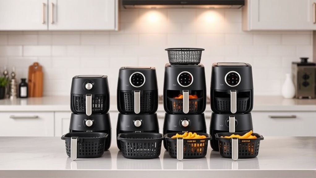 compact dual basket air fryers