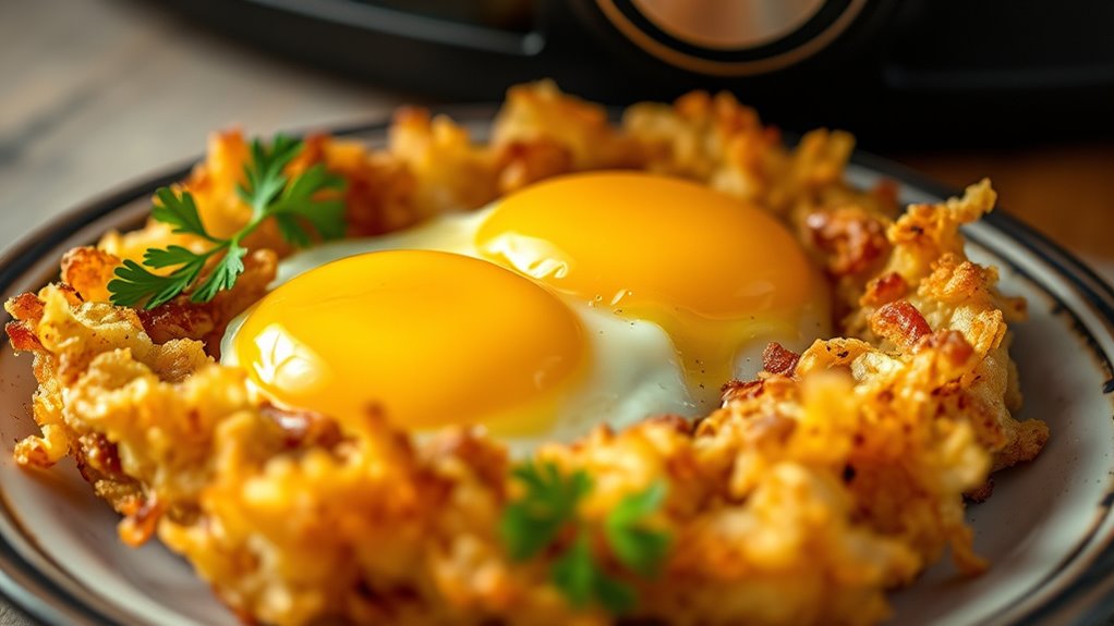 crispy hash browns eggs