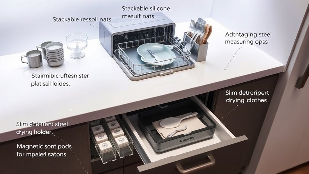 efficient portable dishwasher storage