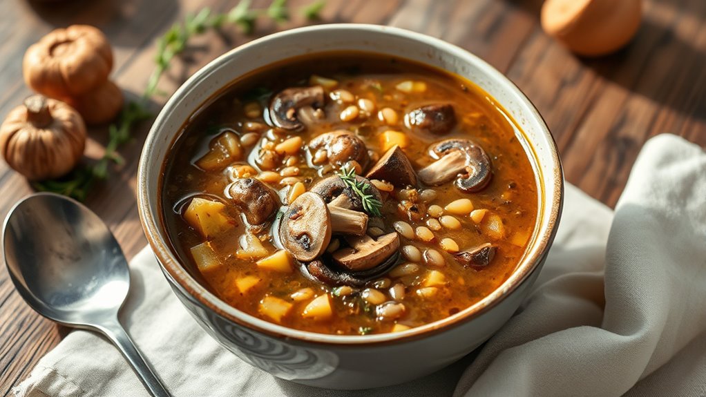 hearty mushroom barley soup