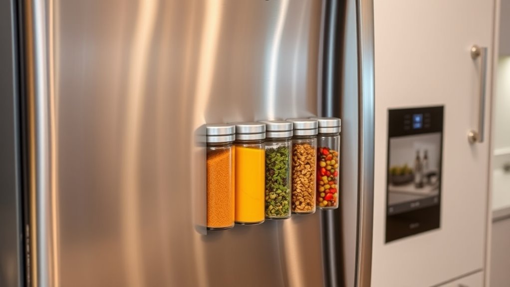 magnetic spice jars organization