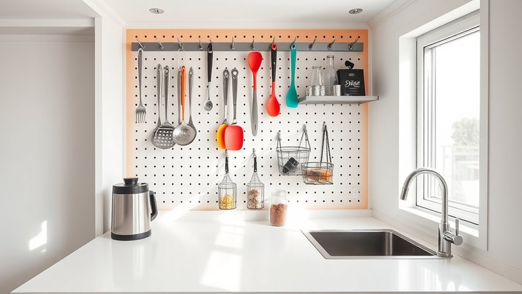 organized wall mounted kitchen storage