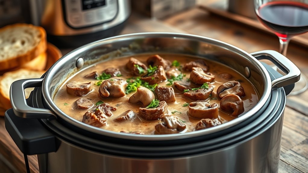 quick customizable multicooker beef stroganoff