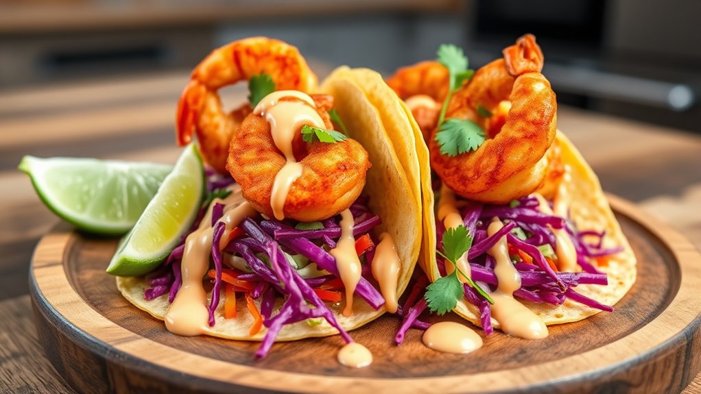 shrimp tacos with slaw