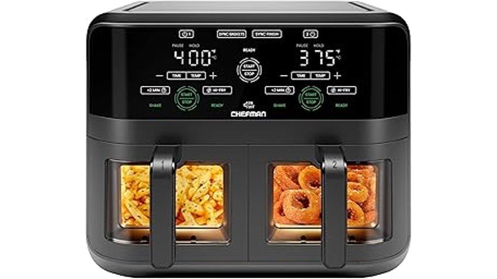 six quart dual basket air fryer