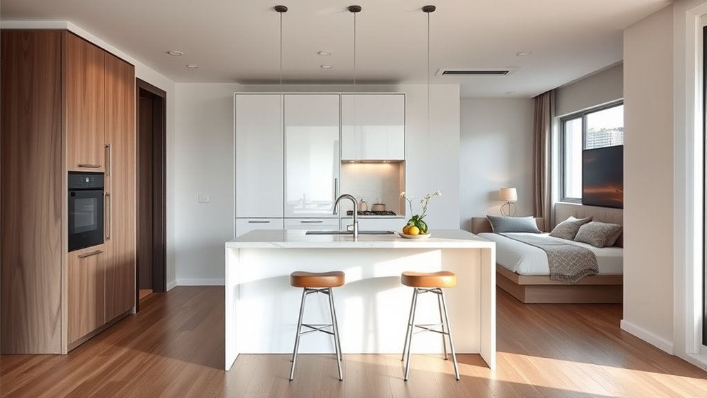 studio apartment kitchen island