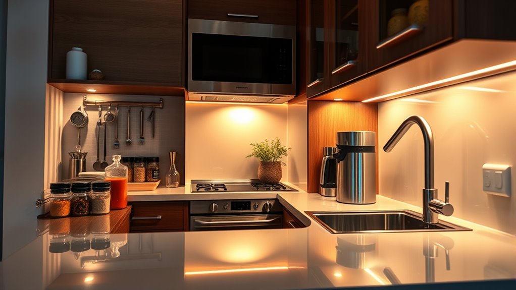 under cabinet lighting enhances visibility