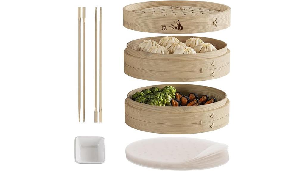 10 inch bamboo steamer