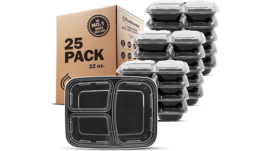 25 pack meal prep containers