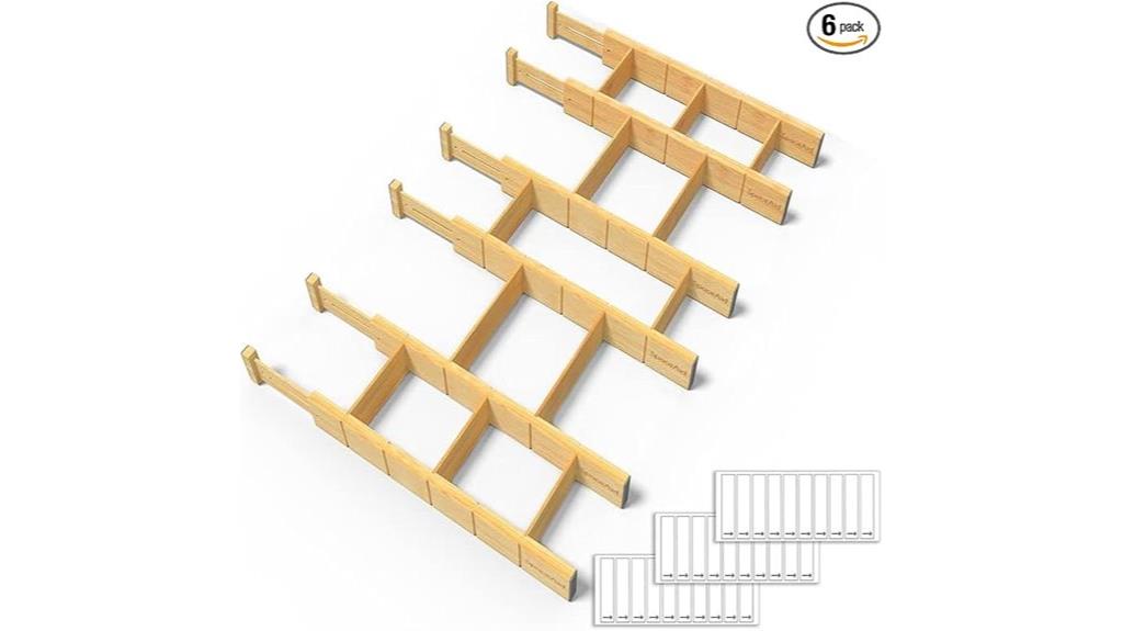adjustable bamboo drawer organizers