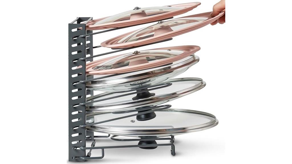 adjustable cabinet lid organizer