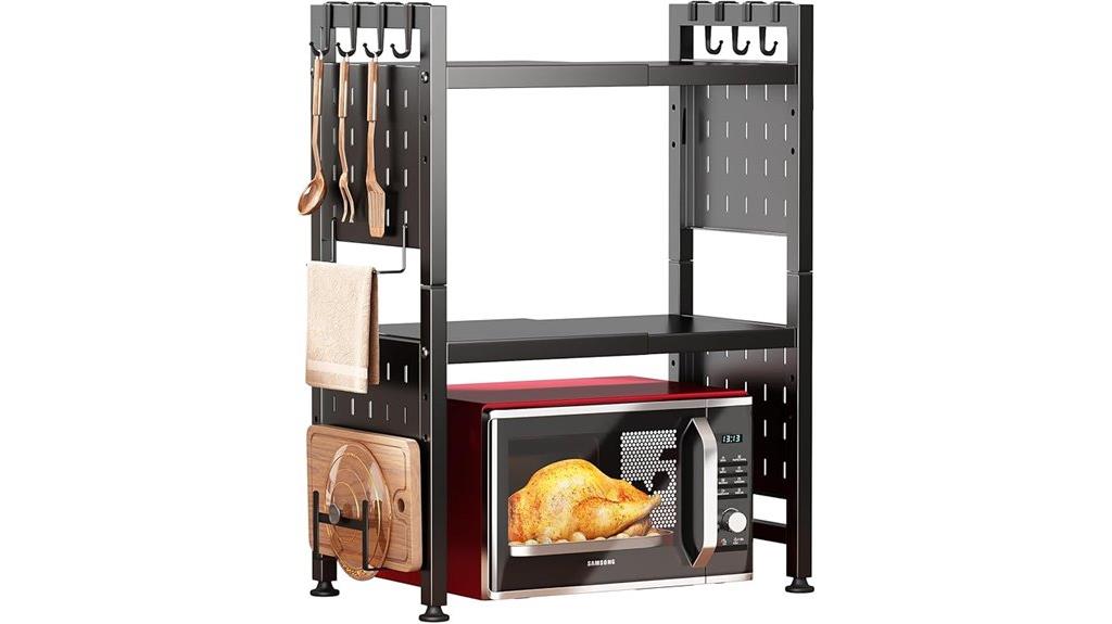adjustable three tier microwave stand