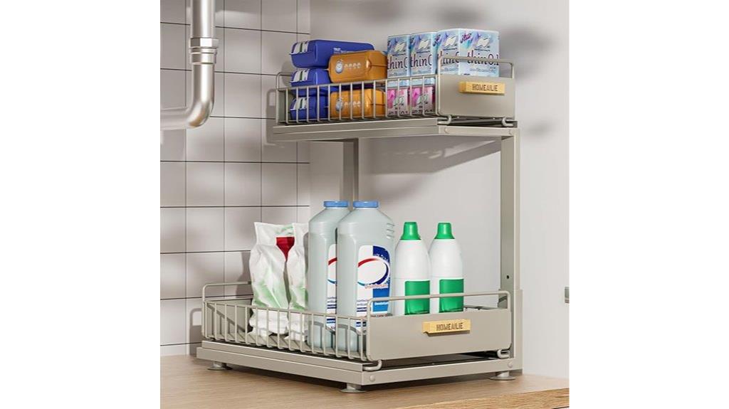 adjustable two tier sink organizer