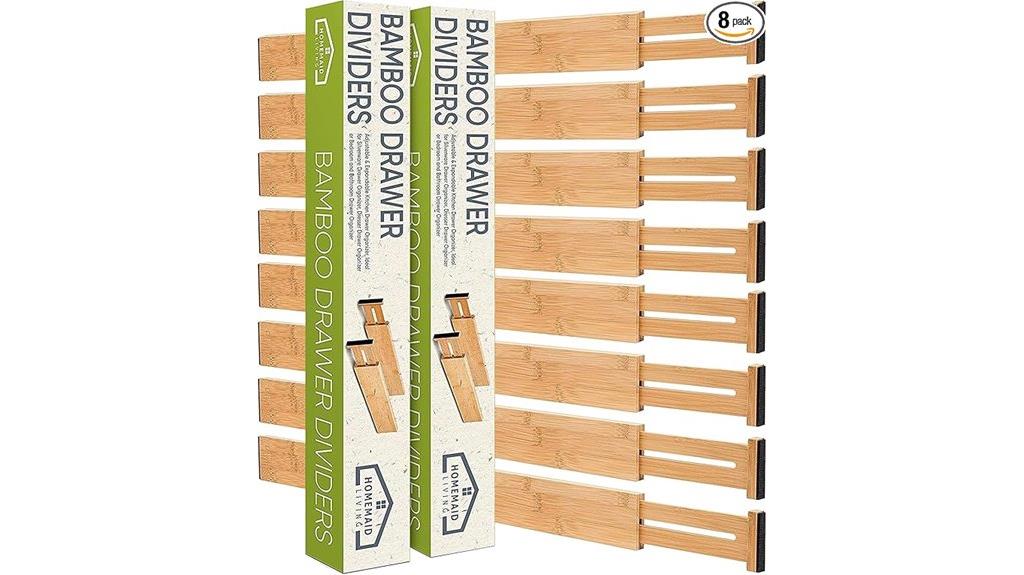 bamboo drawer organizer set