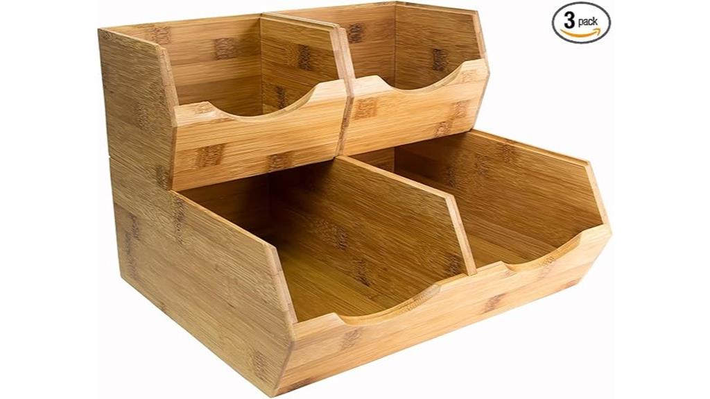 bamboo pantry storage bins