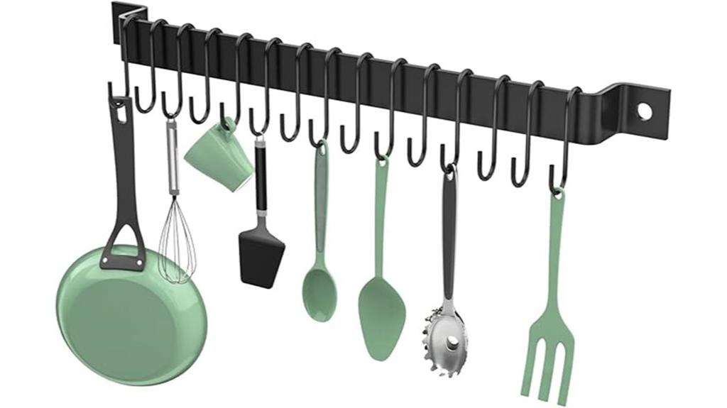 black 16 inch utensil rack