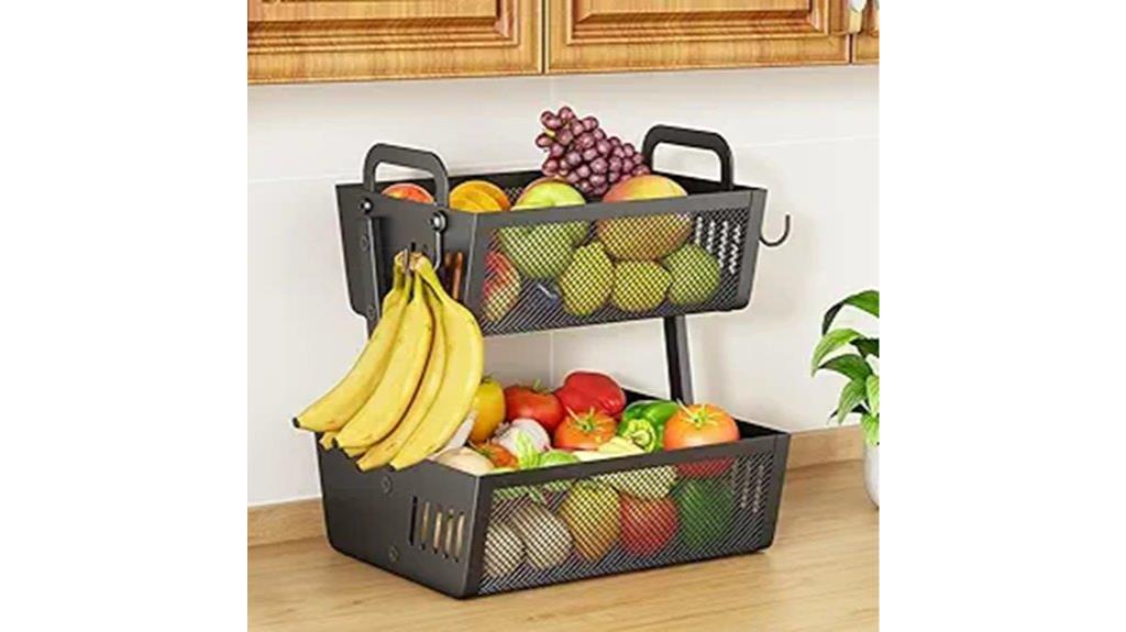 black 2 tier fruit organizer