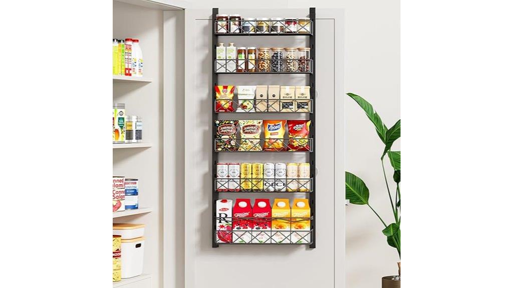 black 6 tier door organizer