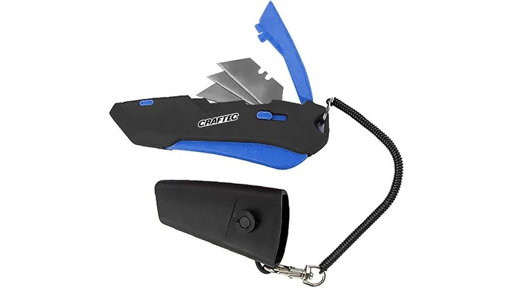 blue retractable utility knife