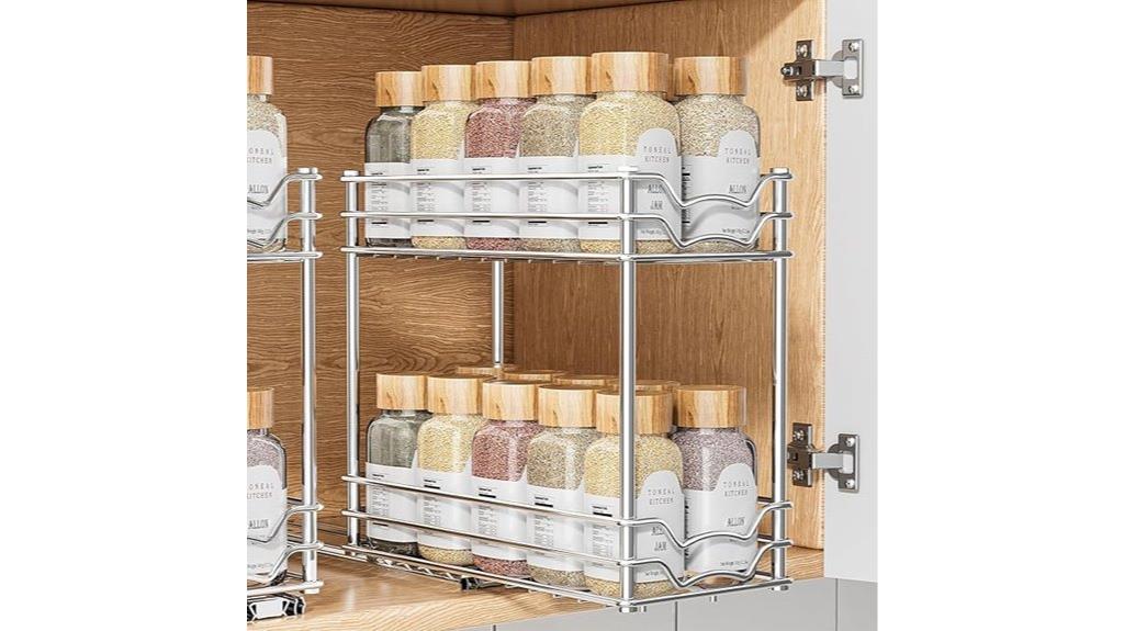 cabinet pull out spice organizer