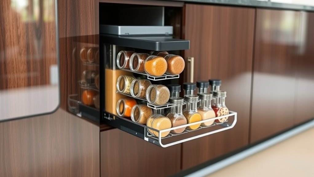 choosing small cabinet spice rack