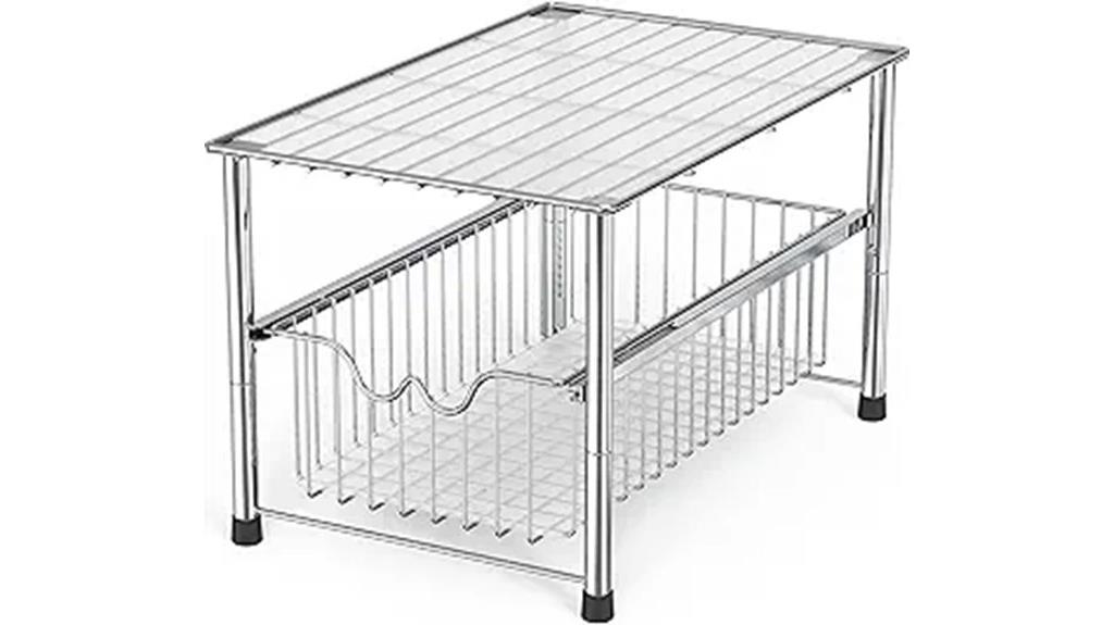 chrome stackable under sink organizer
