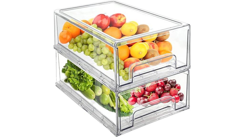 clear fridge drawer organizers