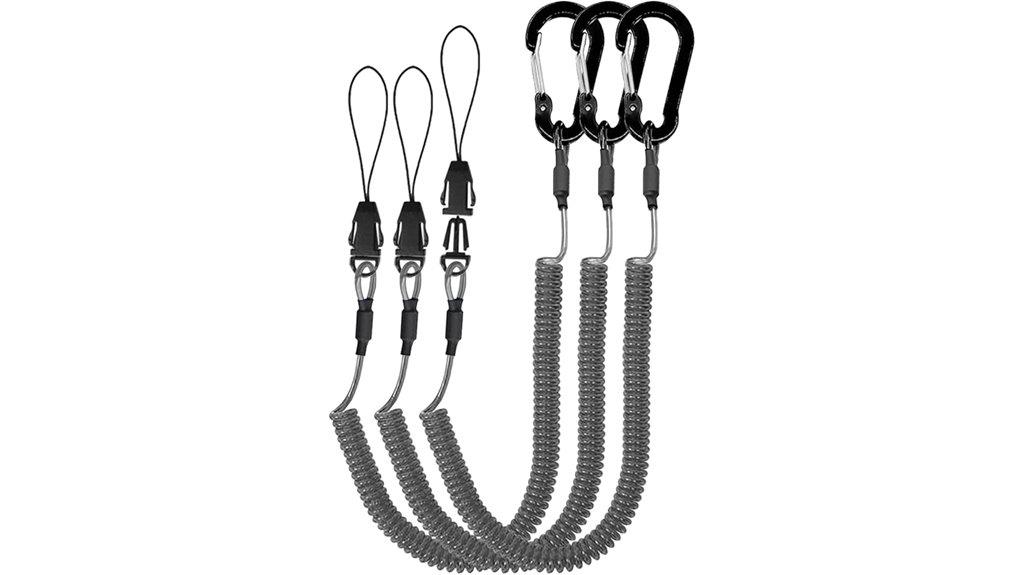 coiled lanyard with carabiner