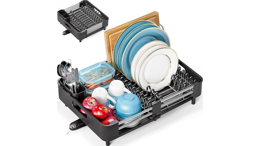 collapsible extendable drainboard rack