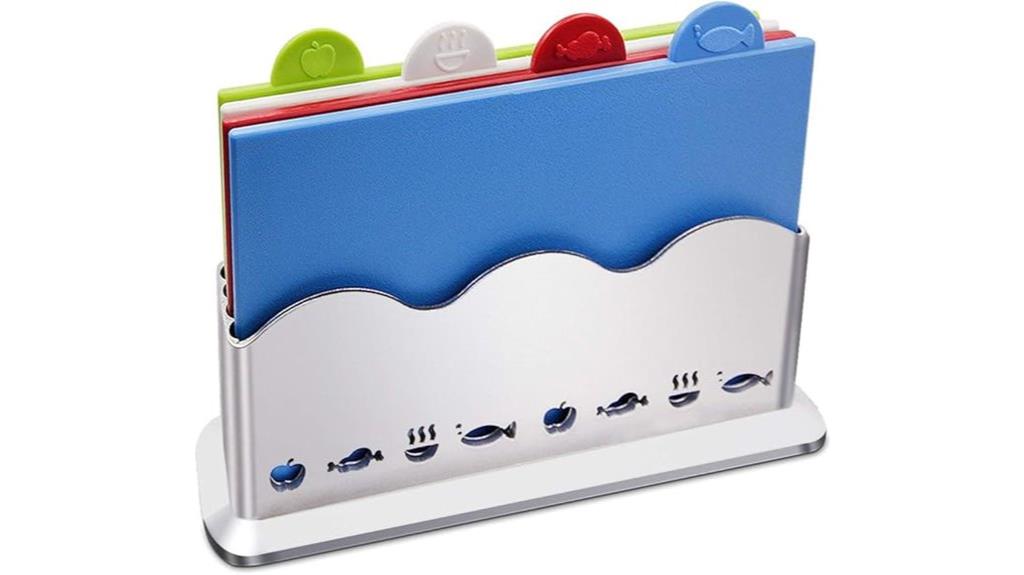 color coded cutting board set