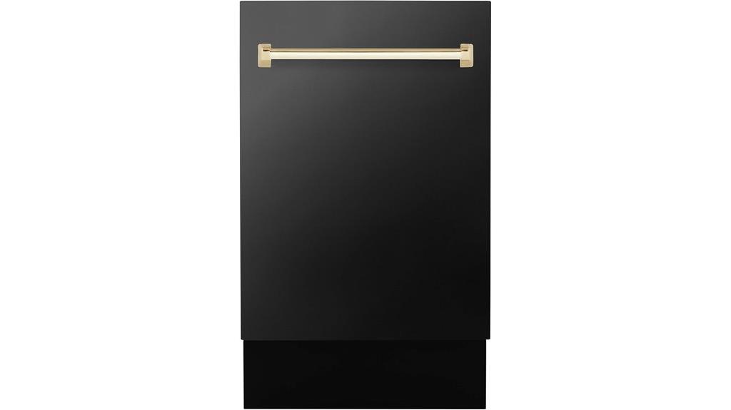 compact black stainless dishwasher