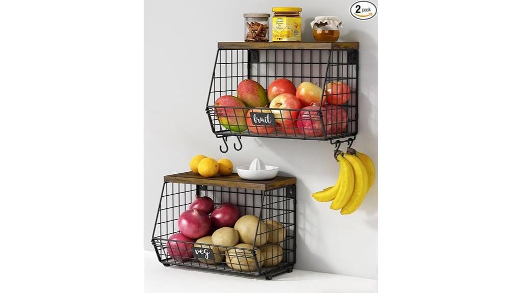 dual kitchen fruit baskets