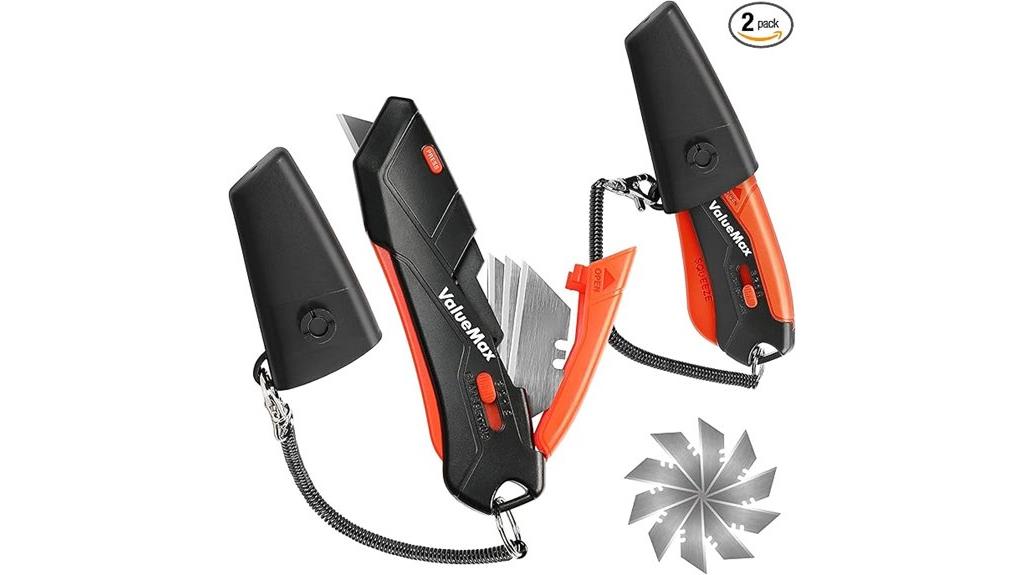 dual self retracting utility knives