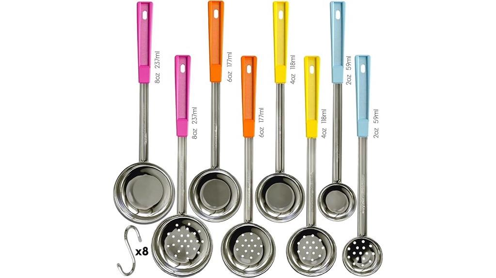 eight piece portion spoons