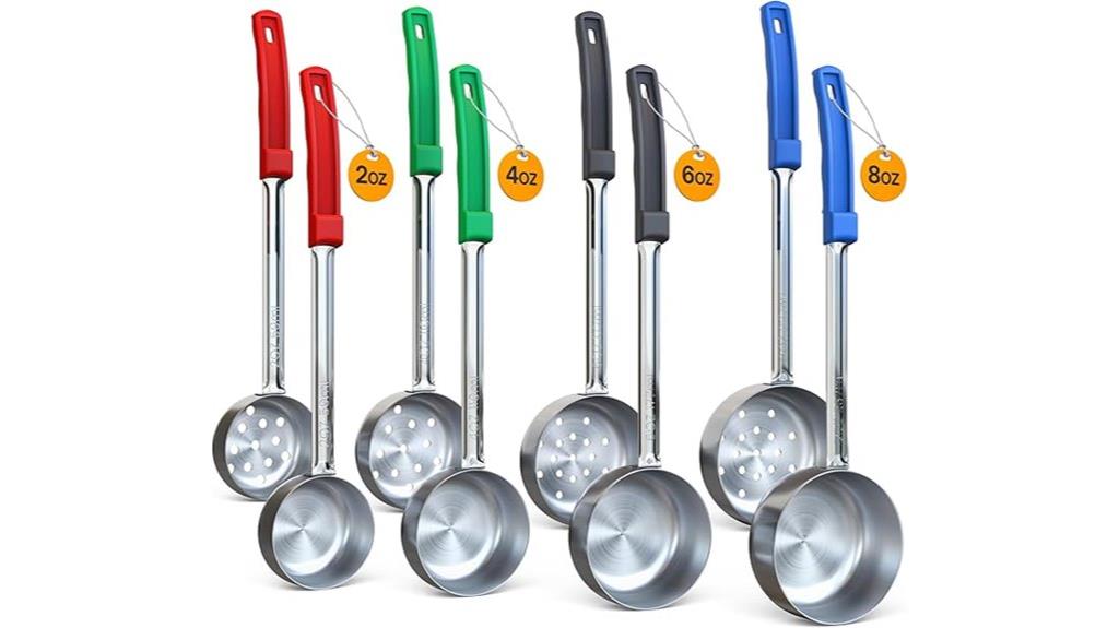 eight piece portion spoons
