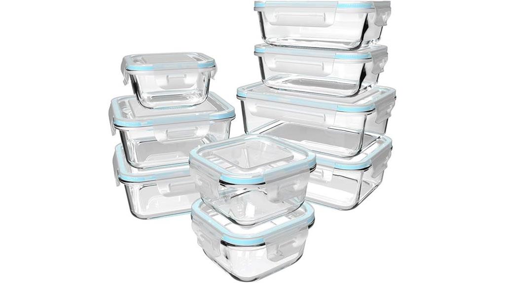 eighteen glass container sets
