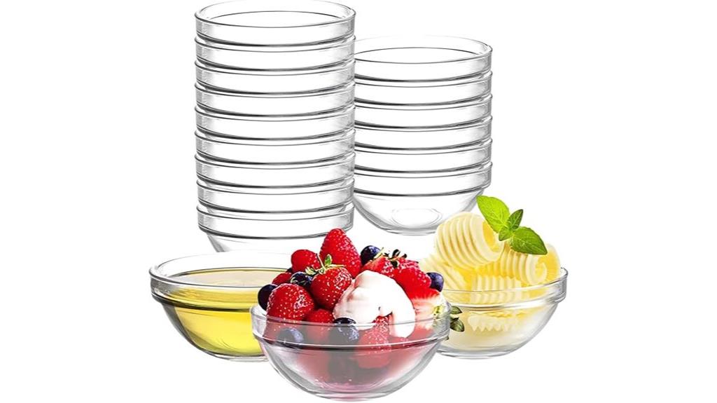 eighteen glass prep bowls