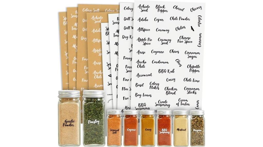 elegant black and white spice labels