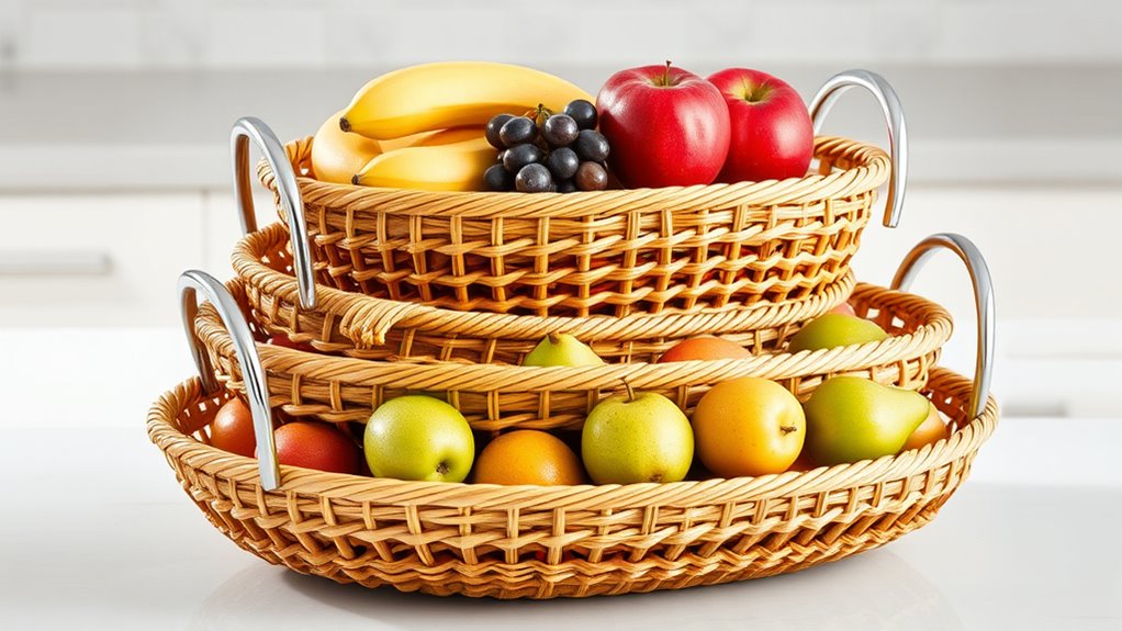 elegant multi tiered fruit baskets