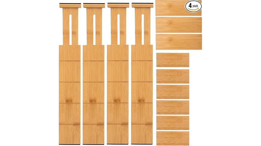 expandable bamboo drawer organizer