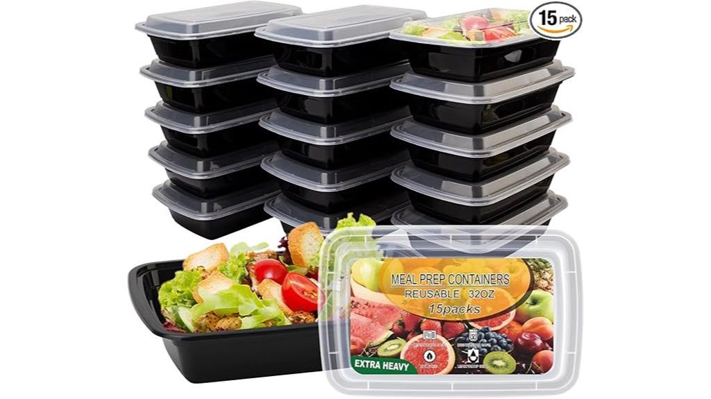 fifteen 32oz meal containers