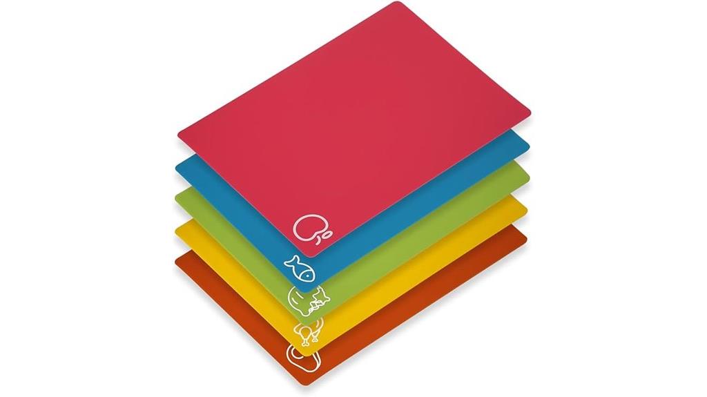 five piece flexible cutting boards