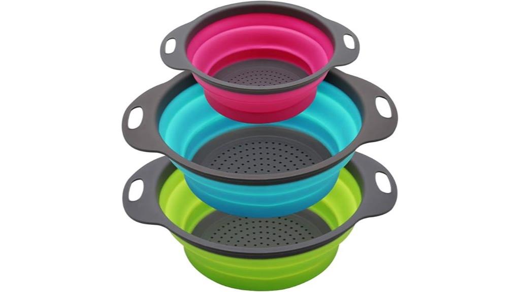 flexible silicone colander set