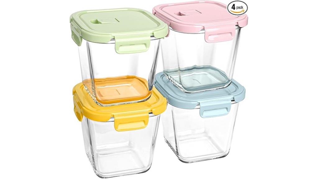four pack glass containers