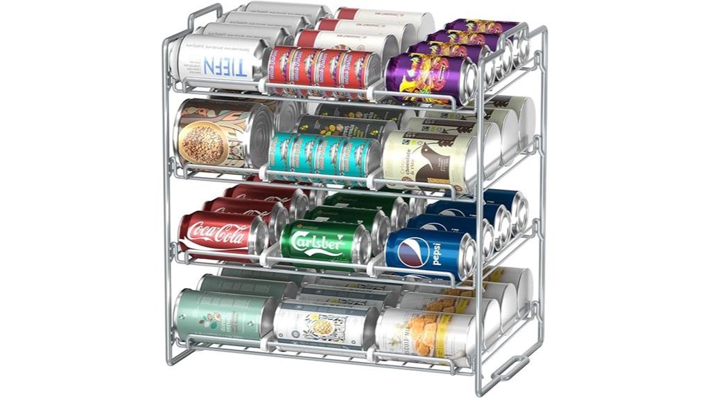 four tier stackable can rack