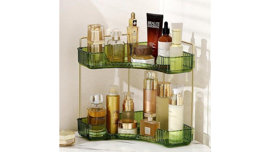 green two tier corner organizer