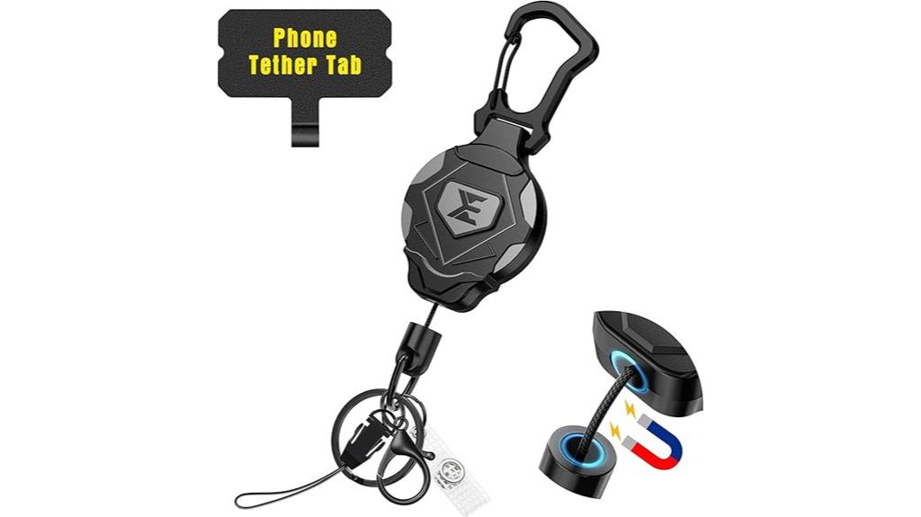 heavy duty magnetic retractable keychain