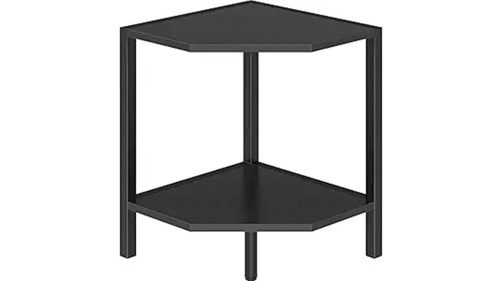 industrial two tier corner shelf